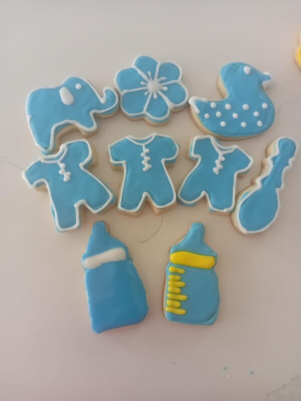 boys baby shower sugar cookies