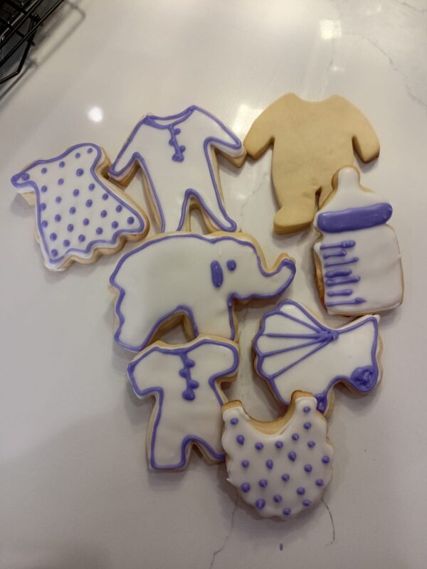 boys baby shower sugar cookies