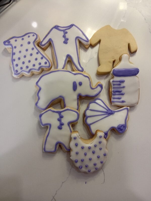 boys baby shower sugar cookies