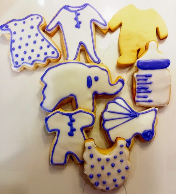 boys baby shower sugar cookies
