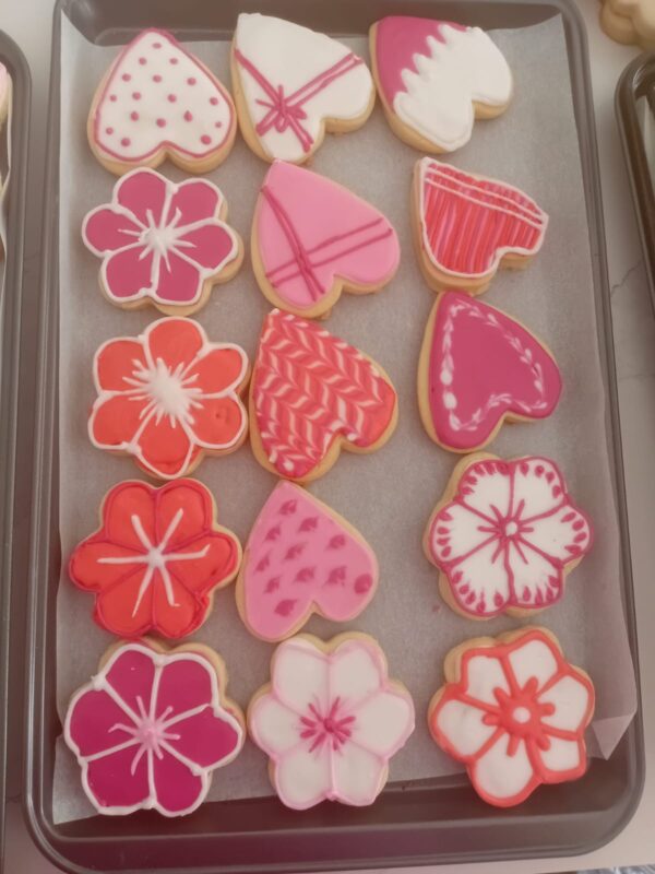 boy and girl baby shower cookies